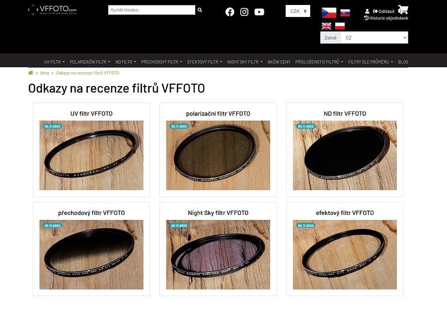 recenze filtrů VFFOTO