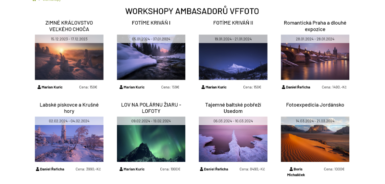 workshopy ambasadorů VFFOTO